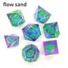 7 Pcs Color Blue Pink Purple Resin Color Sand Dice Set for DND TRPG RPG D20 D12 D10 D8 D6 D4 Table Board Games Numbers Dices Kit