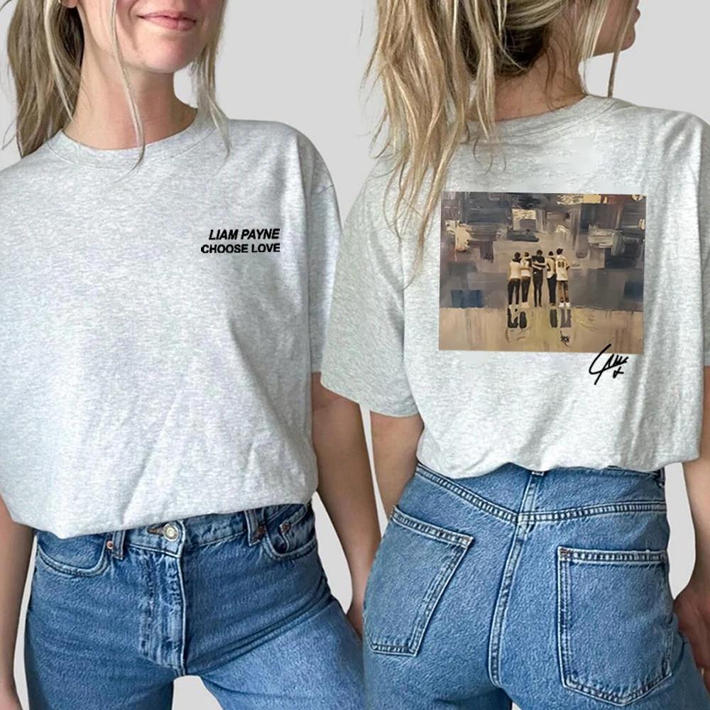 Liam Payne Scegli Love 2 T-shirt laterali Vintage Vintage Liam Payne Tribute Camicia Abbigliamento estetico Unisex Maniche corte