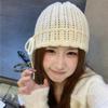 Вязаная шапка с бантом в корейском стиле, универсальная шапка без полей, индивидуальная вязаная крючком шапка-пуловер, весна