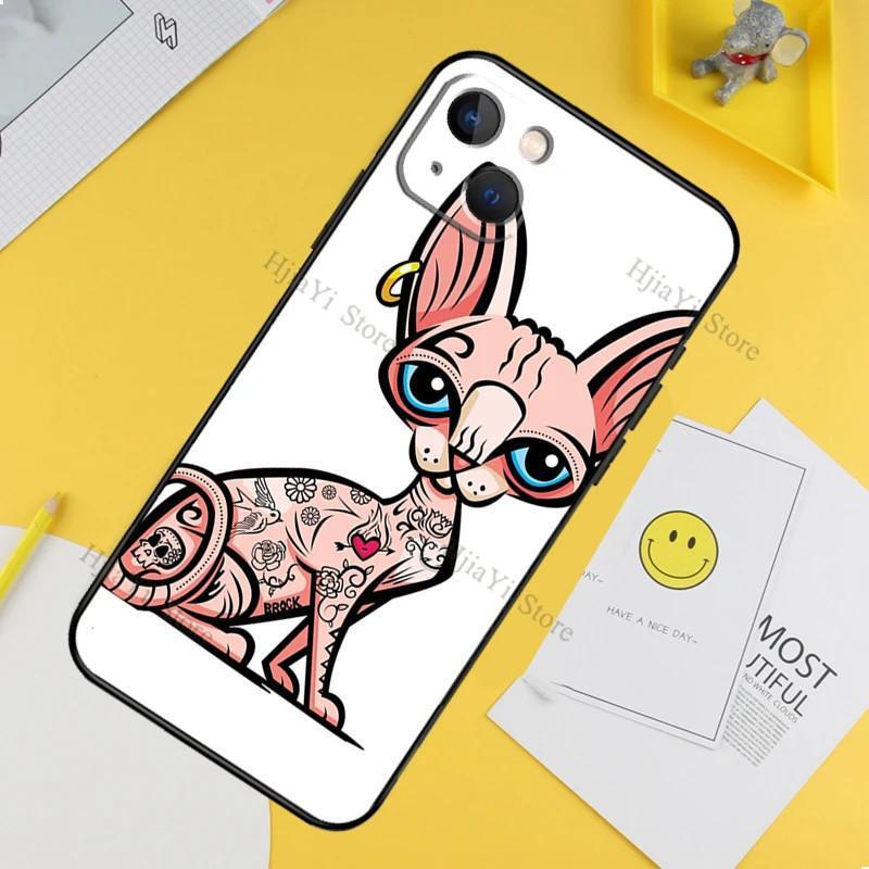 Применимый чехол для телефона Apple iPhone Чехол с татуировкой Сфинкс Кот Мягкий чехол Защитный чехол iPhone 16