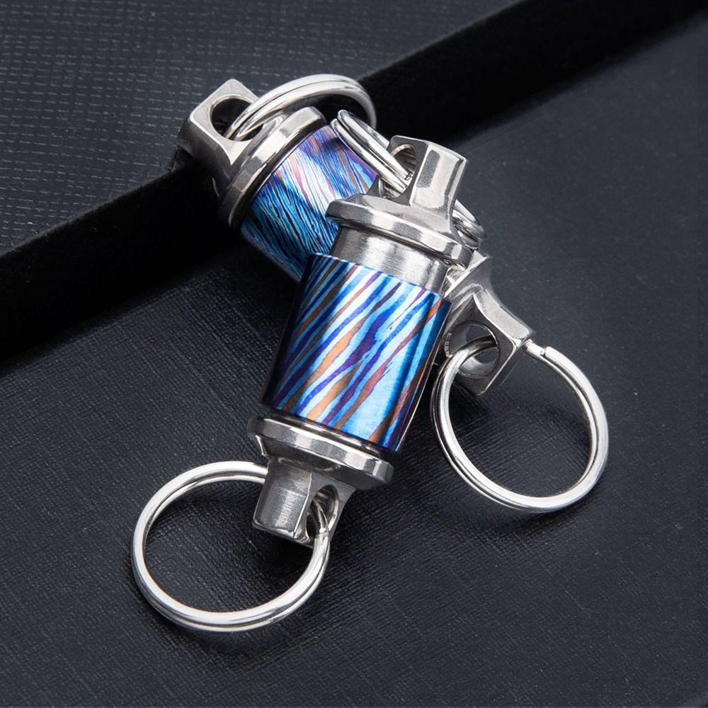 360° Rotatable Titanium Alloy Keychain Portable Keyring New Car Key Ring Outdoor Small Tool