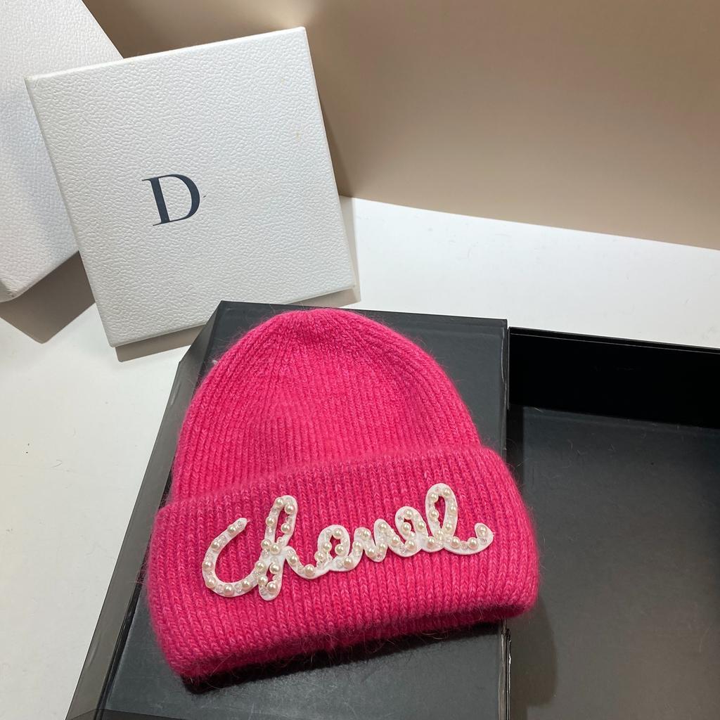 Жемчужная Шляпа Кроличий Мех Теплая Вязаная Шапка Женская Модная Зимняя Холодная Шапка Увеличить И Удлинить Двухслойные Края Шапка