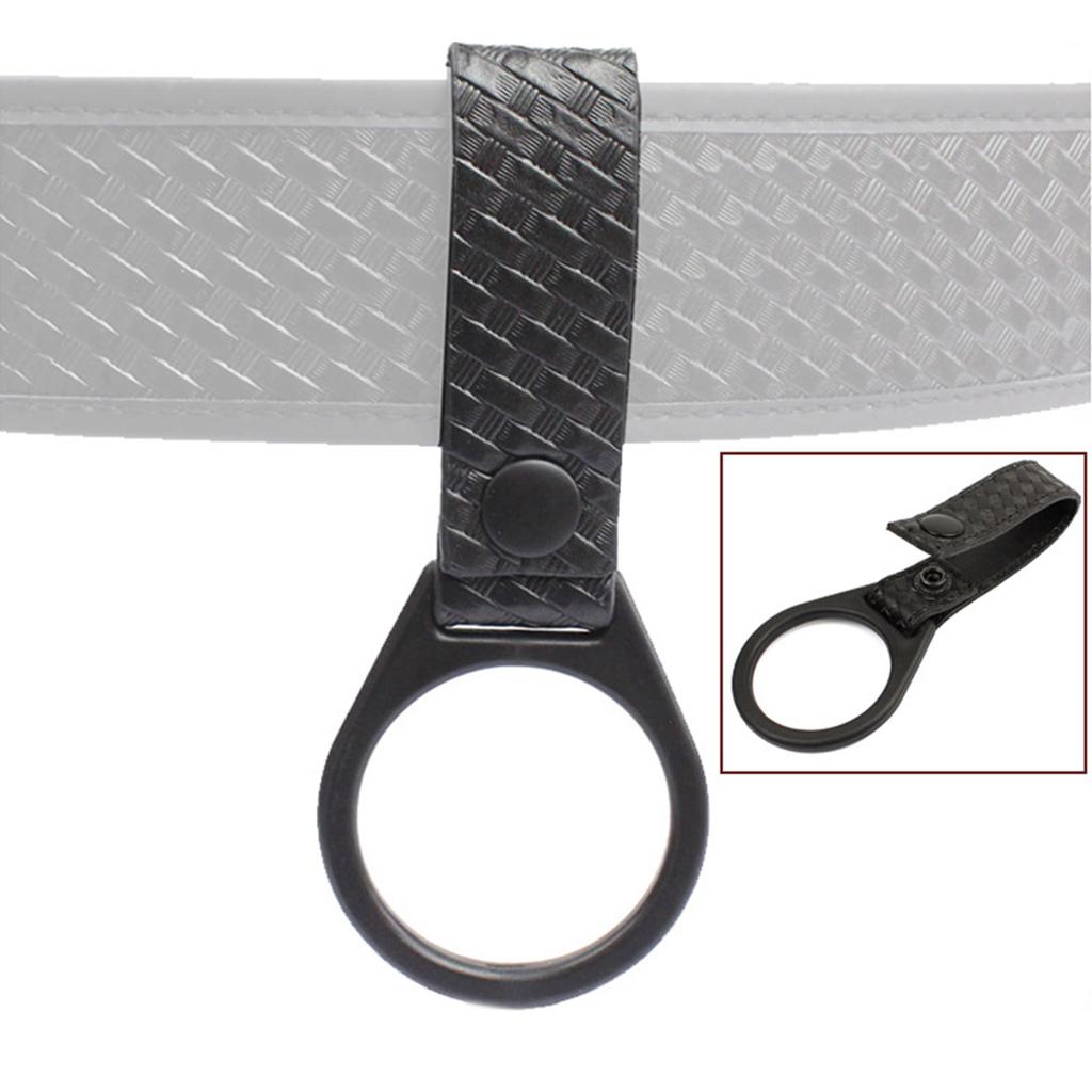 Night Stick Ring Holder Slide-On Duty Belt Ring Holder For C/D Cell Flashlight Black Ring Durable for Hunting