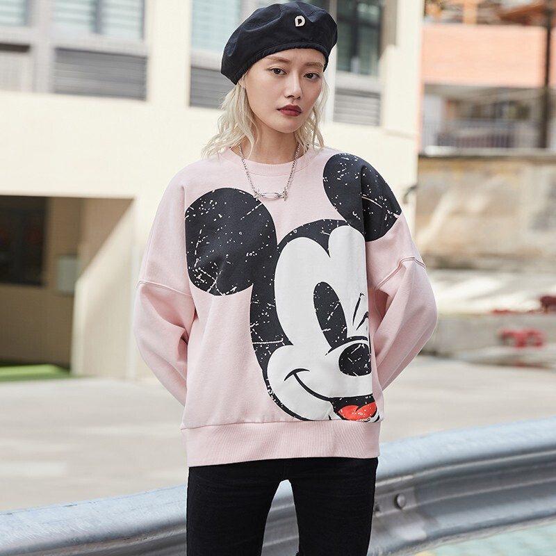 Свитшоты Li Ning X Disney Женские Розовые С круглым вырезом Средняя Обычная посадка AWDQC28-3