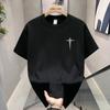 Мужская хлопковая футболка с коротким рукавом и принтом Модная универсальная футболка с круглым вырезом для мужчин и женщин Мужская