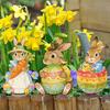 Easter Bunny Garden Stake Weatherproof Spring Yard Art Stake Festive Rabbit Egg Gnome Lawn Stake for Outdoor Planter Flower Bed Easter Decoration