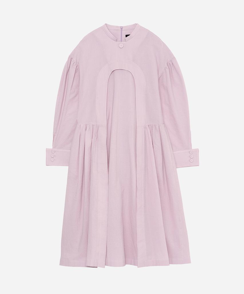 Kamdaun Voluminous Seersucker Dress - Lilac