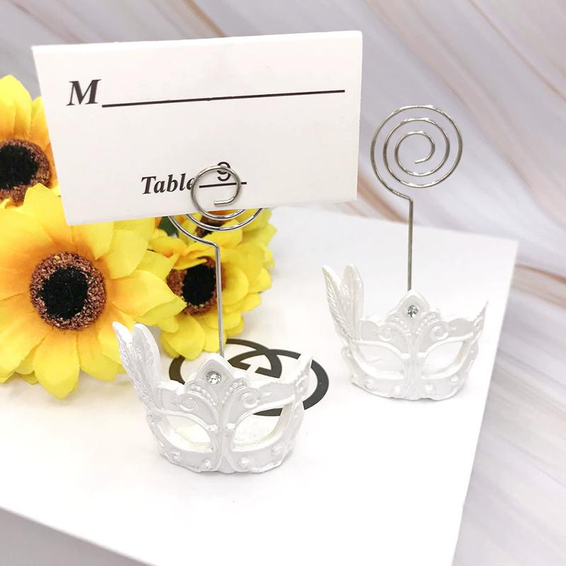 WTEMPO Креативные белые маски, держатели для карточек, держатели для карточек для чаепития, держатели для записок, DIY держатели для фото, декор стола, набор держателей номеров мест