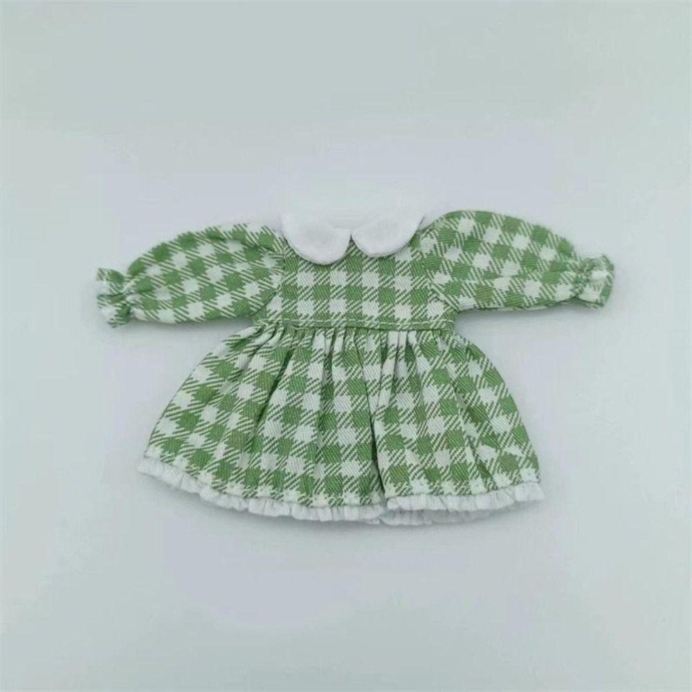 Lotus Leaf Sleeve Printed Dresses Fashion Doll Clothes Skirt  1/11 OB11 Dolls/1/12 BJD