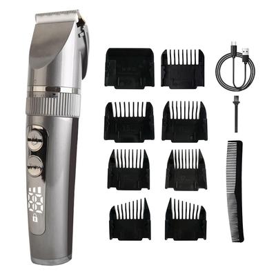 Водонепроницаемая беспроводная машинка для стрижки волос с тихим керамическим лезвием, регулируемой длиной стрижки и низким светодиодным дисплеем, для самостоятельной стрижки мужчин, перезаряжаемая, работа,