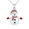 Cute Doll Shaped Christmas Necklace With Rhinestone Alloy Chain For Wear Holiday