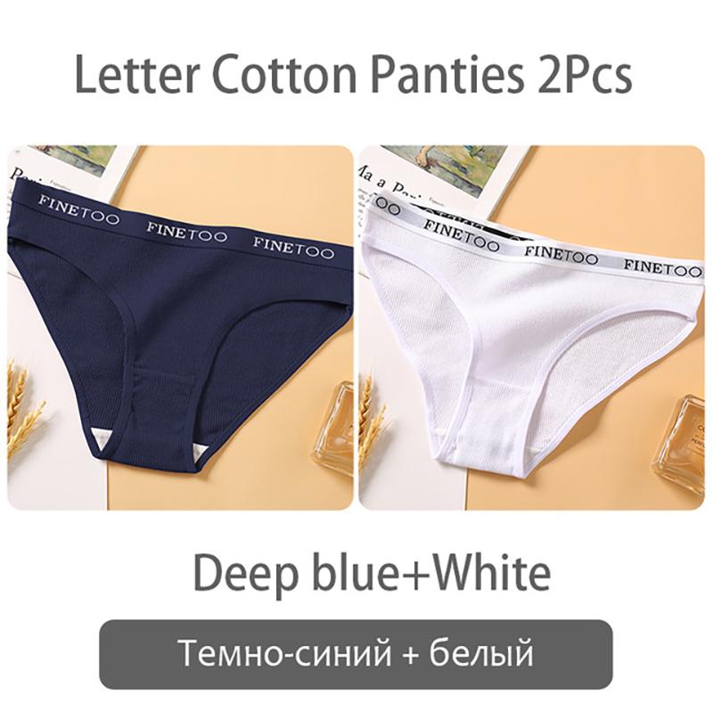 FINETOO New M-2XL Women Underpants Custom Letter Panties Breathable Cotton Underwear Ladies Briefs Casual Panty Female Lingerie
