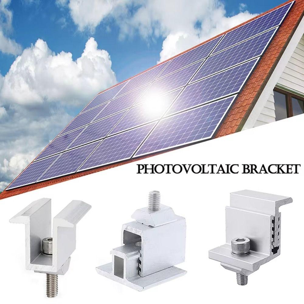 4Pcs Adjustable Solar Panel Mounting Z Brackets Solar Rail End Clamps  Solar System Accessories