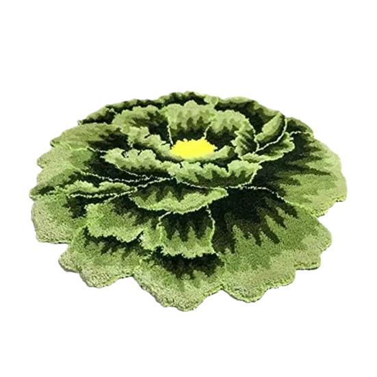 Fuzzy Floral Floor Mat Plush Peony Bath Rug with Anti Slip Backing Washable Flower Shaped Living Room Rug for Bathroom Nursery Bedroom Kitchen