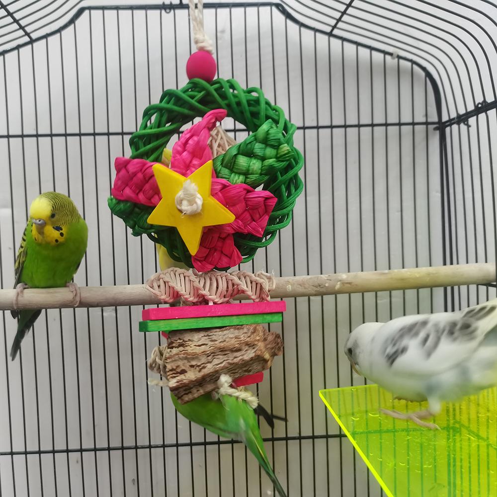 Vine Global Five-Pointed Star Bird Toy Colorful Dried Fruit Wood Block Hot Selling Cross-Border Pet Toy