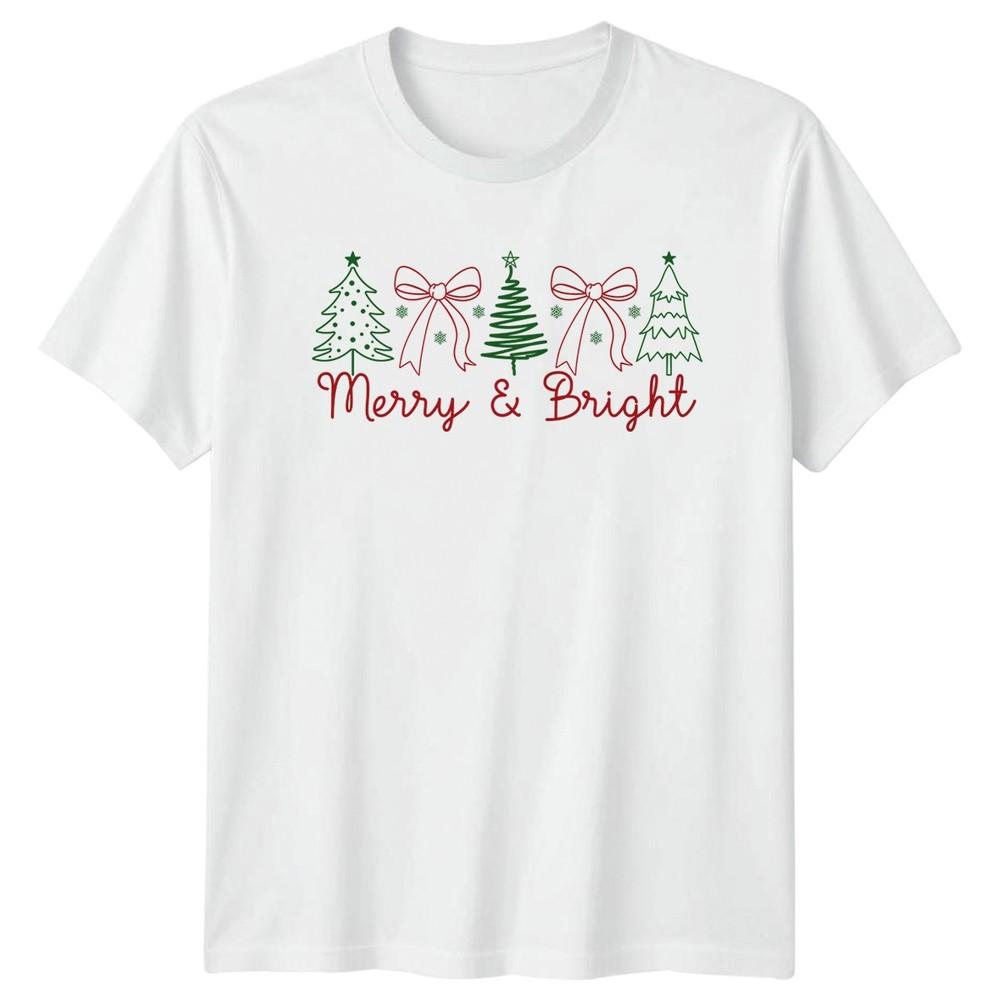 Merry Bright Christmas Holidays Unisexs TShirt Unisexs Tee Graphic Unisex Top