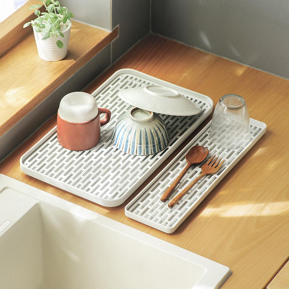 Multifunctional Dish Drainer Detachable Plate Drying Rack with Drain Board Ergonomic Design Prevents Water Organizer