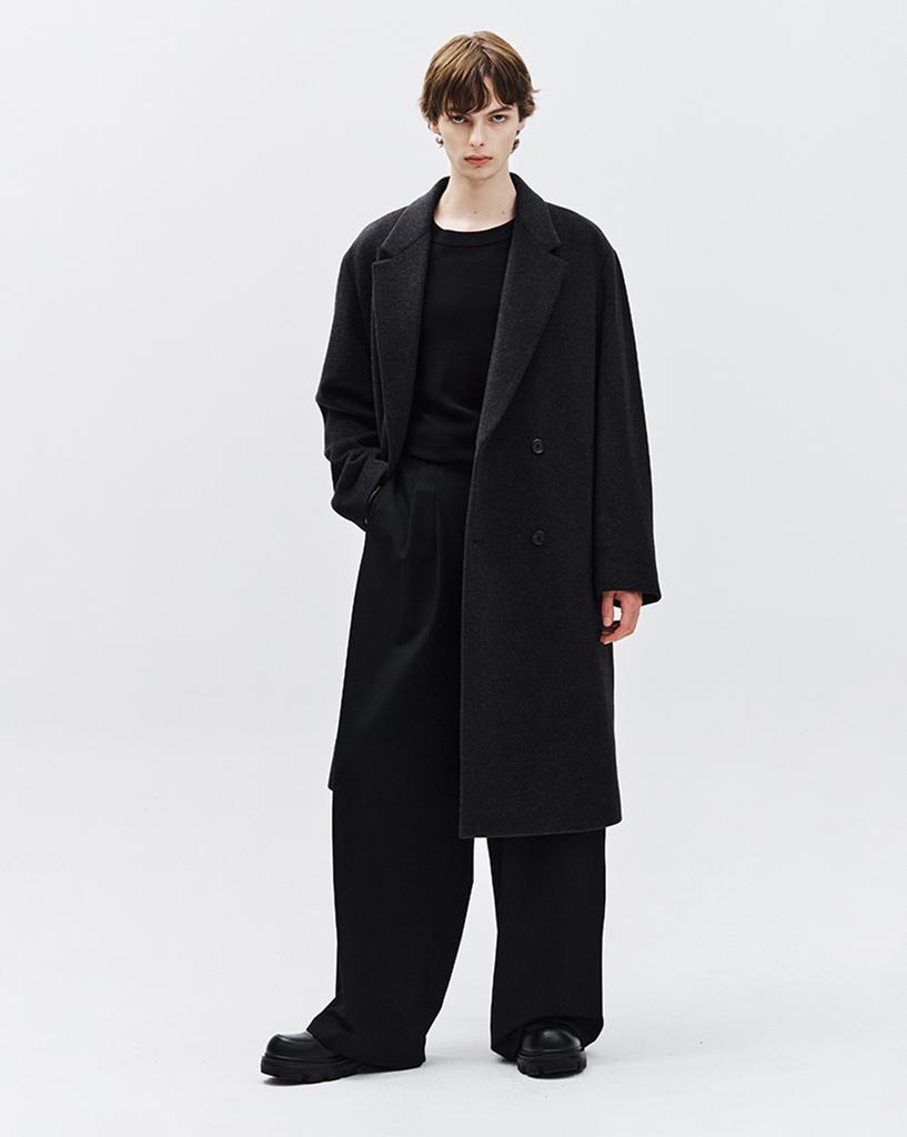 Ziosongzio Timeless Double-Breasted Coat Charcoal Zh6Ct606Ch