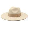 Big-Brimmed Woolen Top Hat Men'S And Women'S Jazz Hat British Simple Peach Heart Concave Convex Top Felt Hat