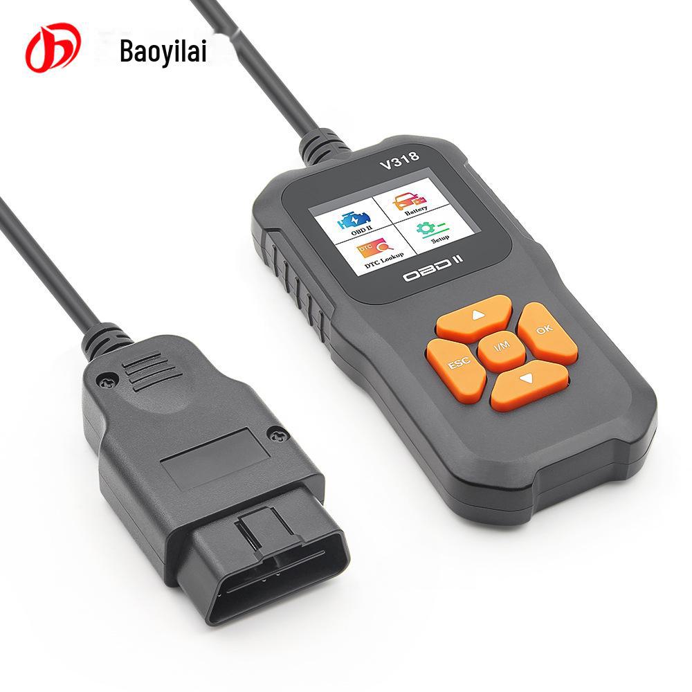 V318 OBD Code Reader Автоматический сканер с цветным экраном, 10 языками и 9 протоколами для обнаружения неисправностей