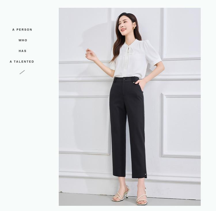 Summer fashion temperament commuting versatile straight leg casual pants