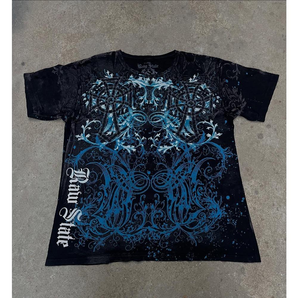 Летняя мода Графическая мужская винтажная уличная футболка с круглым вырезом для улицы, повседневная, больших размеров, топы, женская одежда