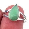 Кольцо из чистого серебра 925 пробы с натуральным хризопразом, размер 7, c1B60
