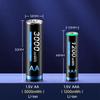 Cityork 1.5V AAA+AA Rechargeable Battery AA AAA Lithium Li-Ion Battery With 8 Slots 1.5V AAA AA Li- Ion Battery Charger