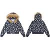 American Retro Star Print Hooded Sweatshirt Loose Zip Up Jacket Streetwear