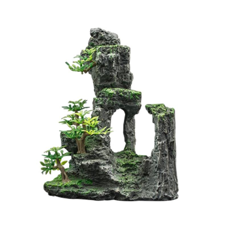 Аквариумная смола, горный камень, пещера, укрытие, украшения, рыба для аквариума, детали, ландшафтные аксессуары X3UC