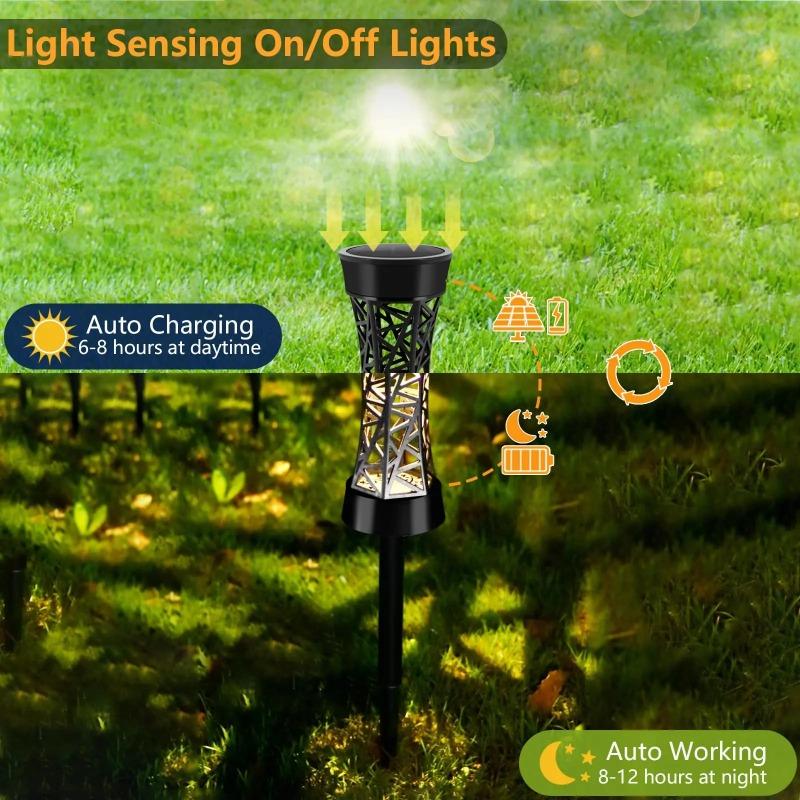 1/2/4 PCS Solar Pathway Lights Outdoor LED Lamp with Warm/Colored Light Solar Garden Lights Landscape Lawn Lamp for Yard Patio