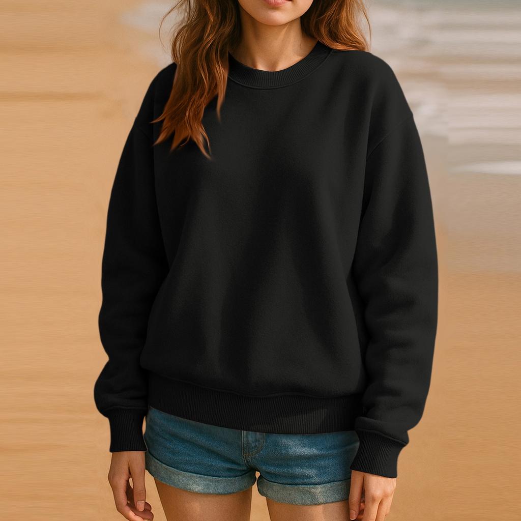 Crewneck Sweatshirt For Women Fall Graphic Sweatshirts Vacation Long Sleeve Drop Shoulder Pullover