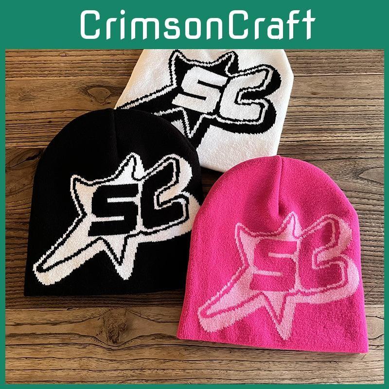 Узор Алфавит Sc Акриловая Шапка Вязаная Шапка Унисекс Теплая Шапка для Использования на Открытом Воздухе