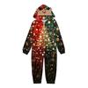 Christmas Print Family Matching Hooded Long Sleeved Zippered Jumpsuit Set