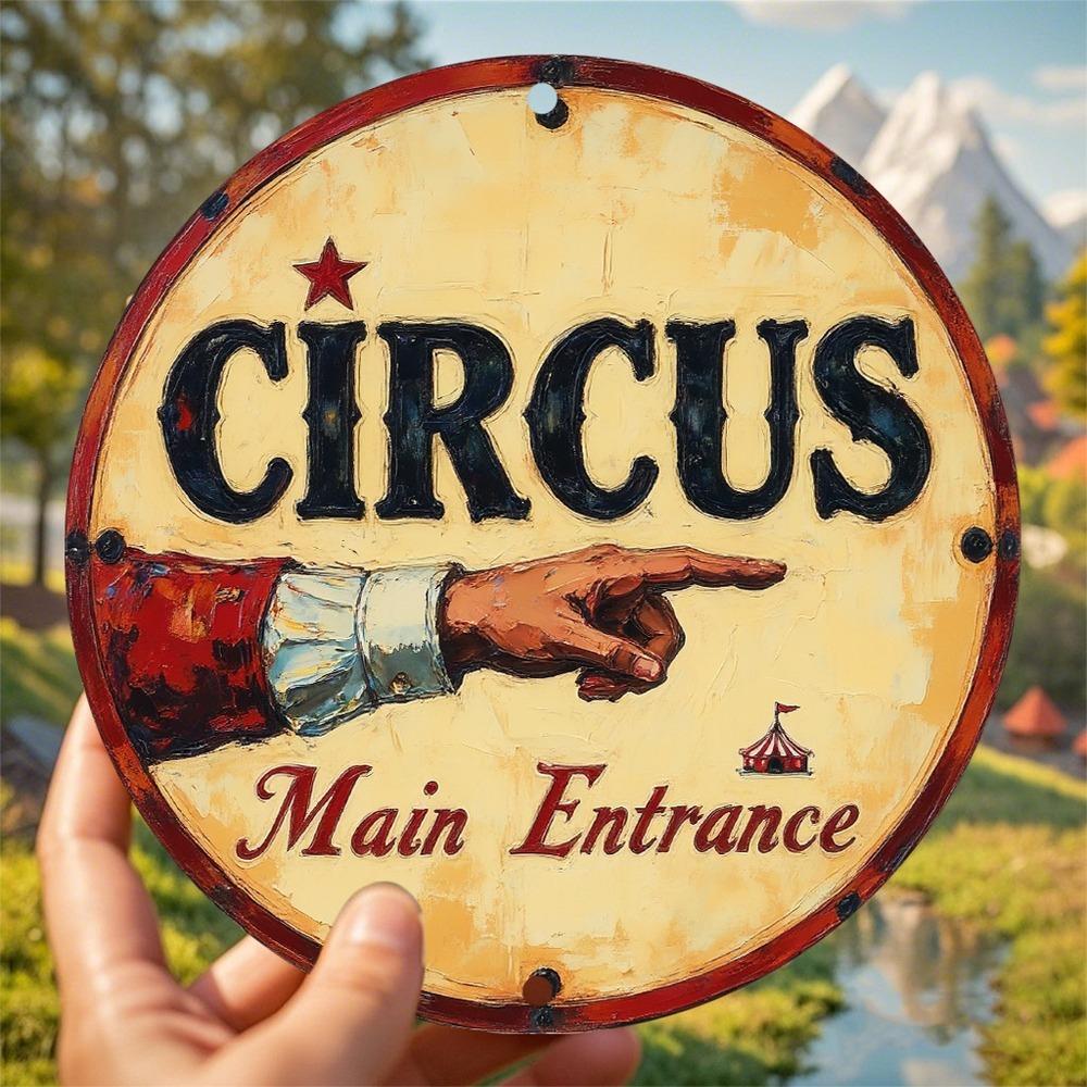 Vintage Circus Aluminum Sign Retro Carnival Wall Decor for Bar Garage Home