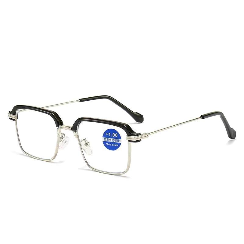 Classic Personalized Black Eyebrow Anti-Blue Reading Glasses Retro Square Reading Glasses Middle Old Reading Glasses