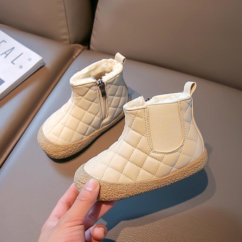Новые зимние плюшевые зимние сапоги и толстые противоскользящие детские хлопковые сапоги