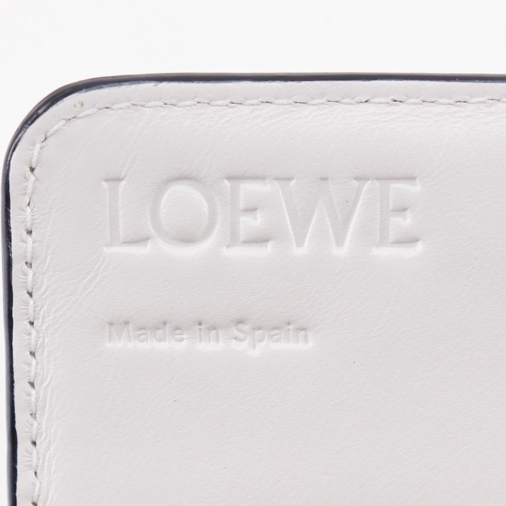 Loewe Repeat Anagram Purse White Leather Unisex Used