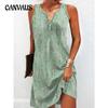 Summer Women's Dress Vest Fashion Printed Slim Long Skirt Sleeveless Dress