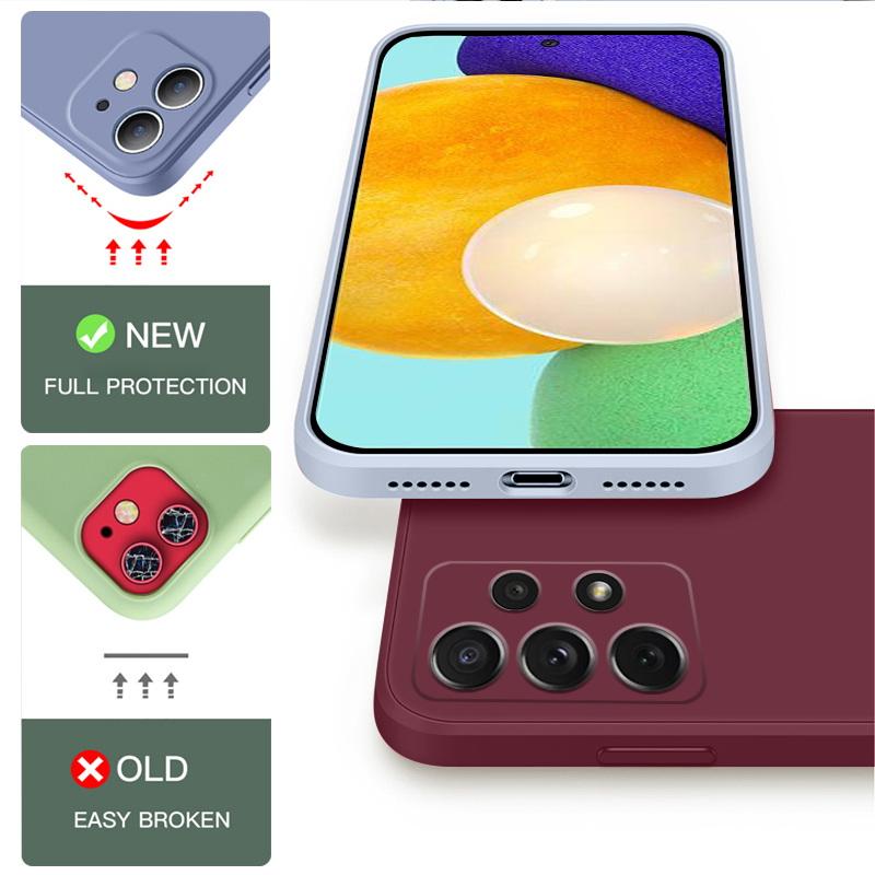 For Samsung A56 A16 A36 A55 A15 A35 A54 5G Case Liquid Silicone Phone Case For Samsung Galaxy S25 Ultra S24 FE S23 S22 A52 5G Cover Candy Shockproof