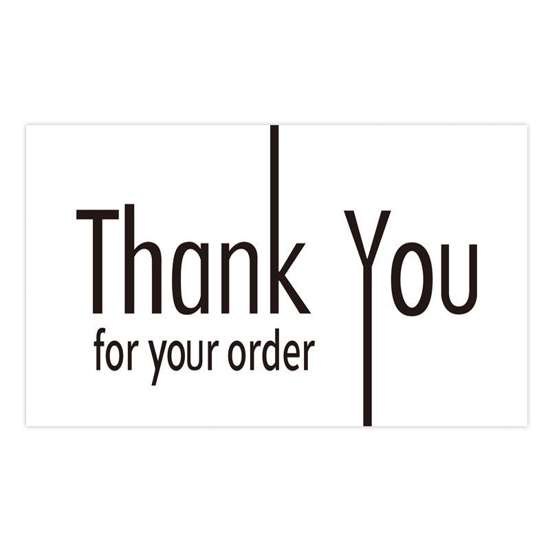 Black Thank You Greeting Cards, 50 Sheets/Pack