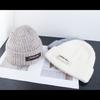 Korean Long Label Letter Mixed Color Knitted Hat for Women Chic Autumn Winter Caps Men Warmth Ear Protection Woolen Hats