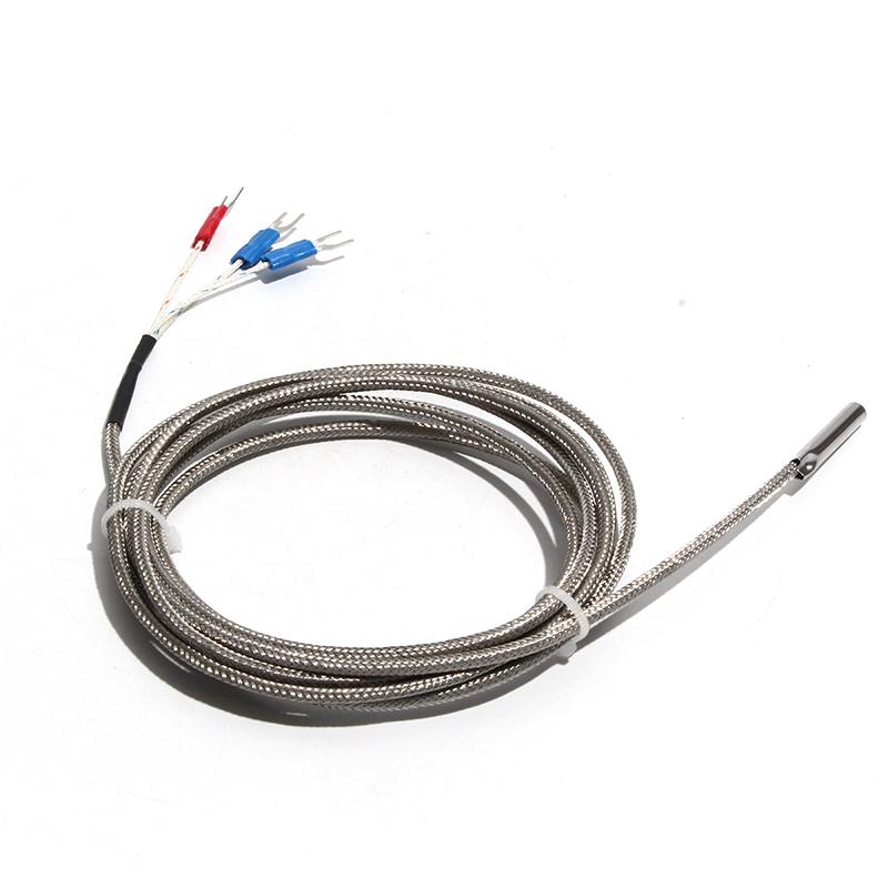 Датчик температуры термопары PT100, 1 м, устойчивый к высоким температурам металлический экранированный провод, простой голый жирный датчик