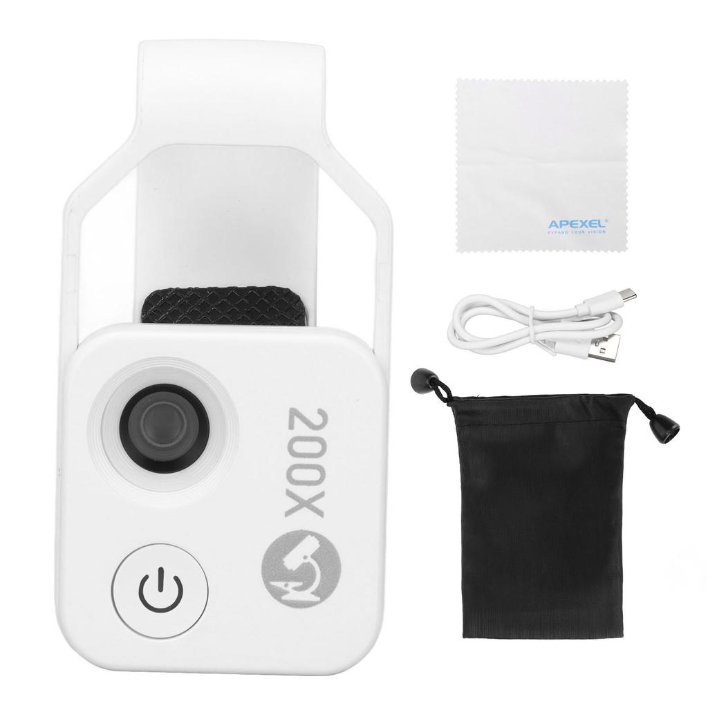 200X Zoom Phone Mini Pocket Microscope with CPL Lens LED Light Mobile Phone External Lens Portable Phone Microscope Camera