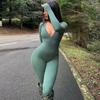 Women 2024 Sping Autumn Long Sleeve Streetwear Bodycon Jumpsuit Overall One Piece Outfit