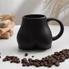 Nordic Ins Style Butt Shape ABS Tea Mug with Handle, Solid Color Coffee Mug Drinking Water Cup, Humorous Gift for Family Friends Lovers Couple 300ml