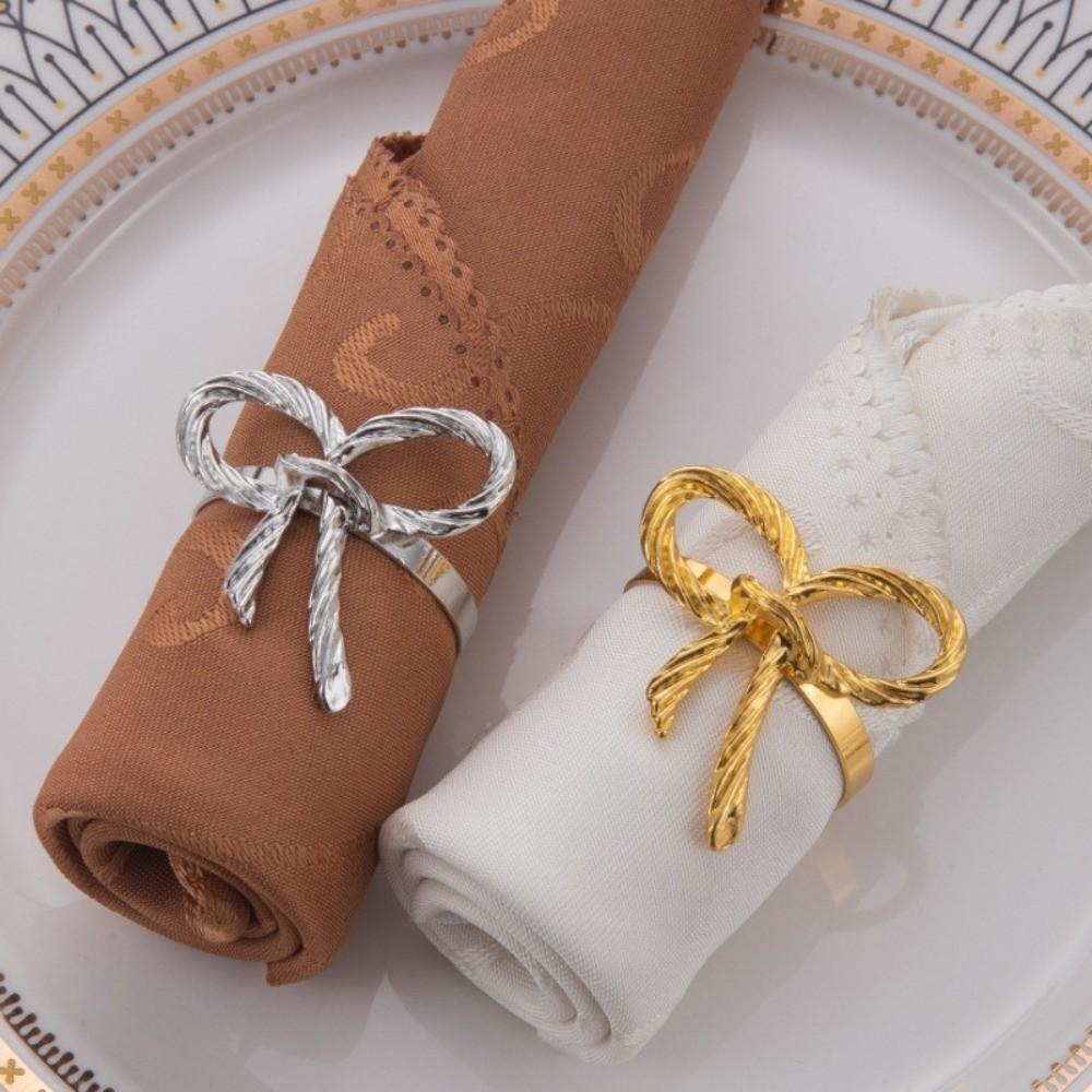 1/6/12pcs Metal Napkin Ring Buckles Gold Dinnig Table Decoration Exquisite Napkin Holder Kitchen