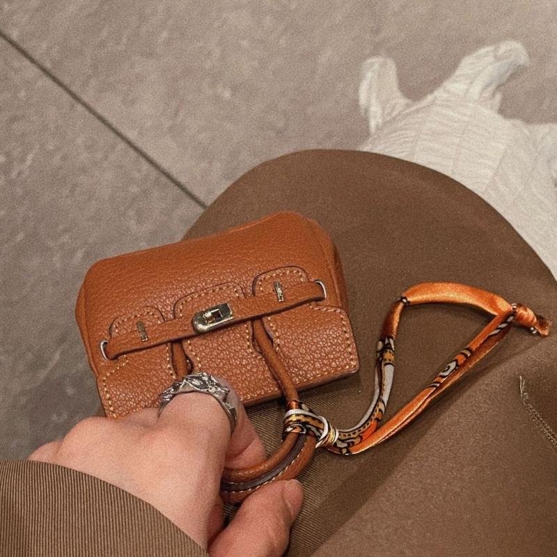 Мини Беспроводные Наушники Чехол Органайзер Держатель для Ключей Брелок Шарм Искусственная Кожа Брелок Мешочек Различные Яркие Цвета на Выбор