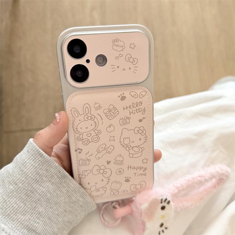 Чехол для iPhone Hello Kitty с сердцем для 17 Pro Max / 16 / 15 / 14 - Девчачья версия для повседневного использования