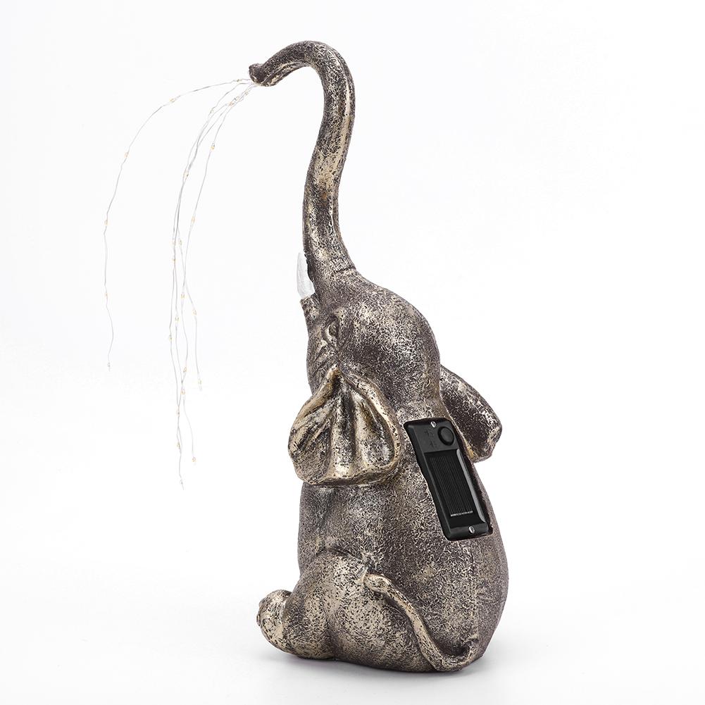 EY # Солнечная мини-скульптура слона водонепроницаемый светильник для декора сада и двора (Элефа